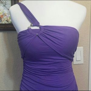 Bebe purple tank top beautiful snake embellishment